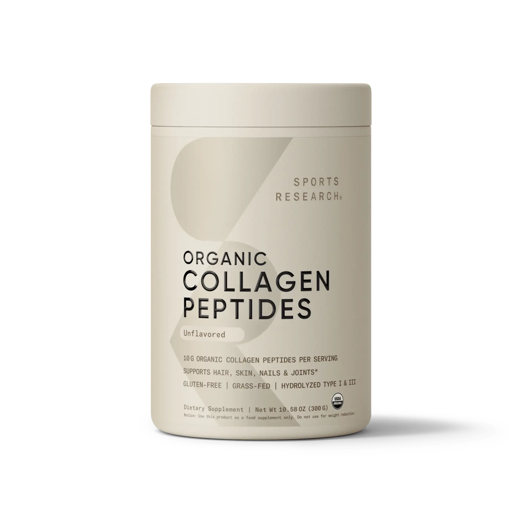 Sports Research Organic Collagen Peptides, Unflavored, 30 Servings