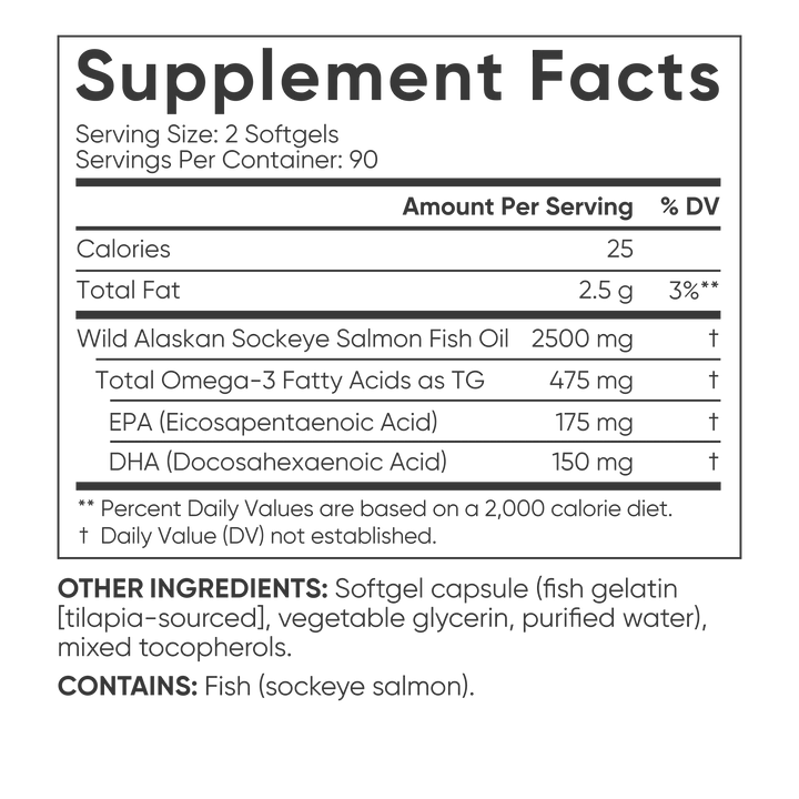 Wild Alaskan Sockeye Salmon Oil